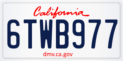 CA license plate 6TWB977