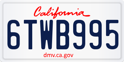 CA license plate 6TWB995
