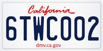 CA license plate 6TWC002
