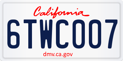 CA license plate 6TWC007