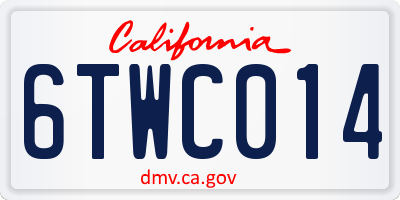 CA license plate 6TWC014