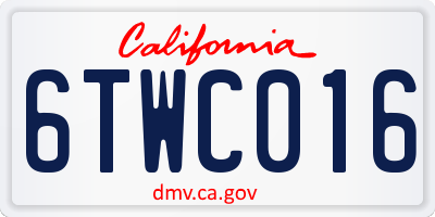 CA license plate 6TWC016