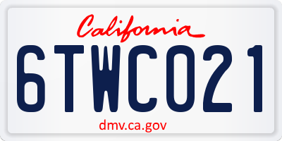 CA license plate 6TWC021