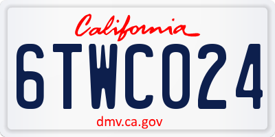 CA license plate 6TWC024
