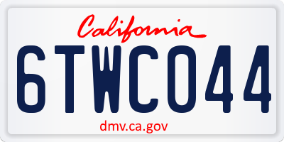 CA license plate 6TWC044