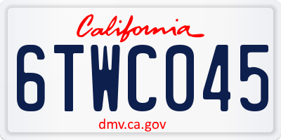 CA license plate 6TWC045