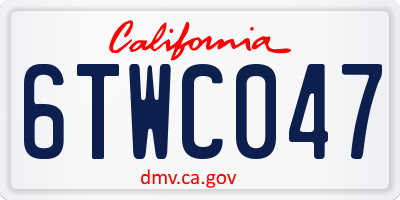 CA license plate 6TWC047