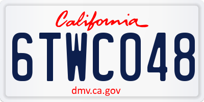 CA license plate 6TWC048