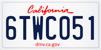 CA license plate 6TWC051