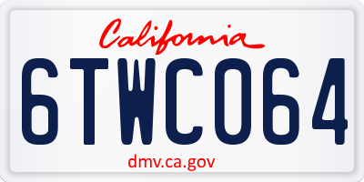 CA license plate 6TWC064