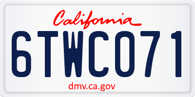 CA license plate 6TWC071
