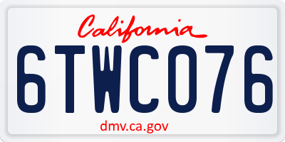 CA license plate 6TWC076