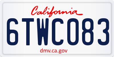 CA license plate 6TWC083