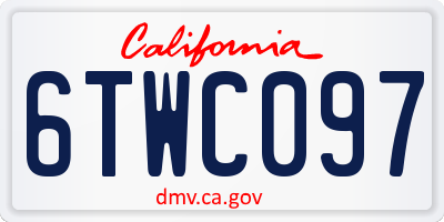CA license plate 6TWC097