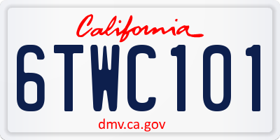 CA license plate 6TWC101