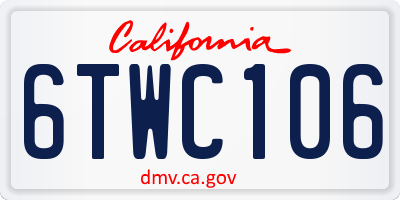 CA license plate 6TWC106