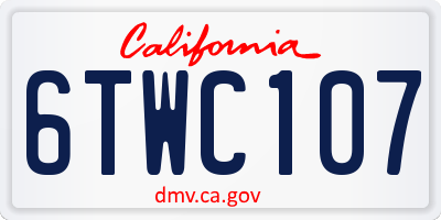 CA license plate 6TWC107