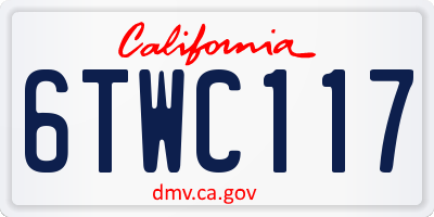 CA license plate 6TWC117
