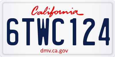 CA license plate 6TWC124