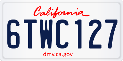 CA license plate 6TWC127