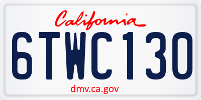 CA license plate 6TWC130