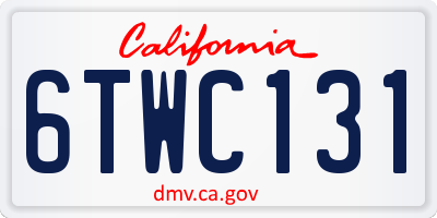 CA license plate 6TWC131
