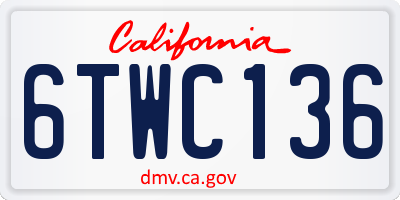 CA license plate 6TWC136