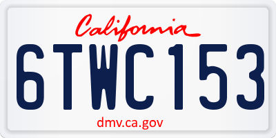 CA license plate 6TWC153