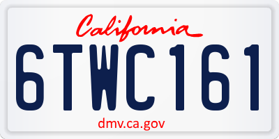 CA license plate 6TWC161