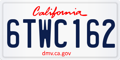 CA license plate 6TWC162