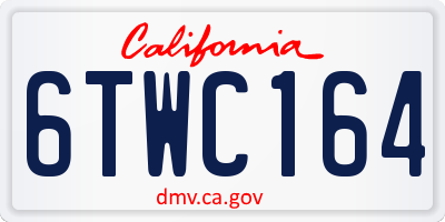 CA license plate 6TWC164