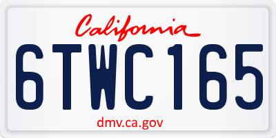CA license plate 6TWC165