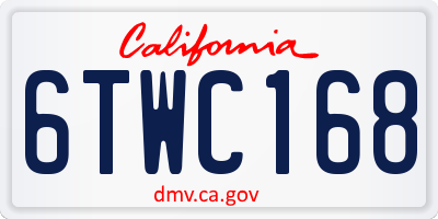 CA license plate 6TWC168
