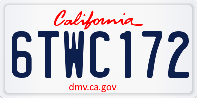 CA license plate 6TWC172