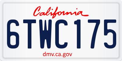 CA license plate 6TWC175