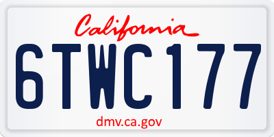 CA license plate 6TWC177