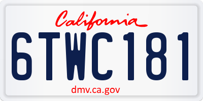 CA license plate 6TWC181