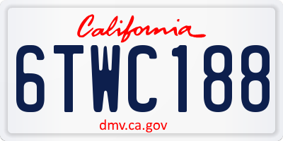 CA license plate 6TWC188