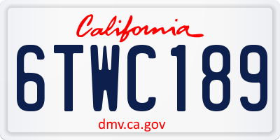CA license plate 6TWC189