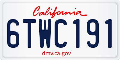 CA license plate 6TWC191