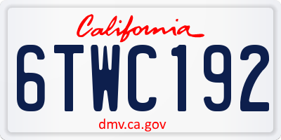 CA license plate 6TWC192
