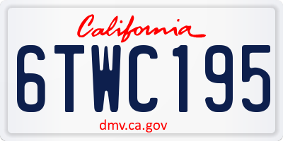 CA license plate 6TWC195