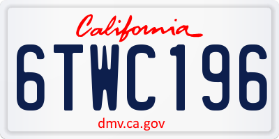 CA license plate 6TWC196