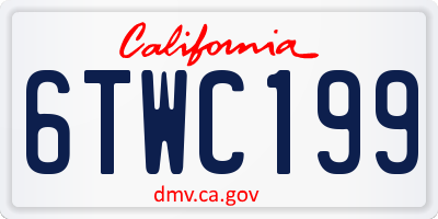 CA license plate 6TWC199
