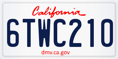 CA license plate 6TWC210