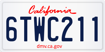 CA license plate 6TWC211