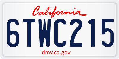 CA license plate 6TWC215