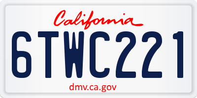 CA license plate 6TWC221