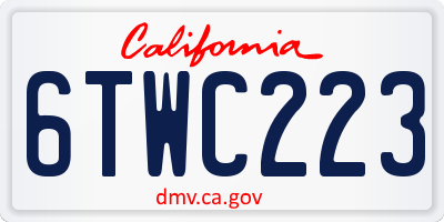 CA license plate 6TWC223