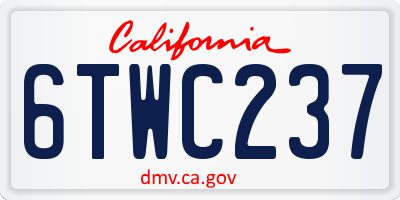 CA license plate 6TWC237